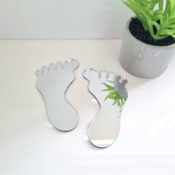 Acrylic Mirror Feet Wall Art Personalized Engraving Available - thumbnail 2
