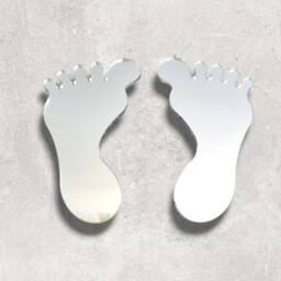 Acrylic Mirror Feet Wall Art Personalized Engraving Available - thumbnail 3