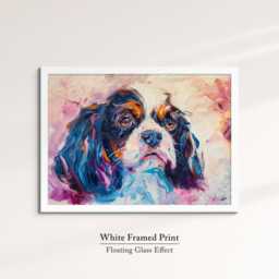 King Charles Spaniel Abstract Oil Painting Framed Print & Canvas Large Sizes Luxury Wall Art Poster Pet Home Decor Interior Dog Gift - thumbnail 3