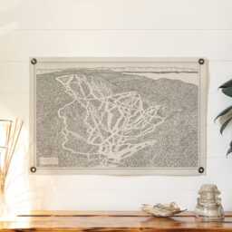 Mad River Glen Vermont Mountain Map Felt Poster Banner - Vintage Ski Snowboard Mountain Wall Art Gift. Flag Pennant Home Decor. Usa Handmade - thumbnail 3