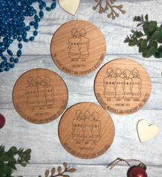 Personalized Laser Engraved Wooden Christmas Bauble - Gift For Friend - thumbnail 1