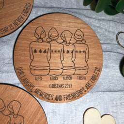 Personalized Laser Engraved Wooden Christmas Bauble - Gift For Friend - thumbnail 3