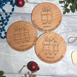 Personalized Laser Engraved Wooden Christmas Bauble - Gift For Friend - thumbnail 2