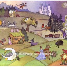 Fairy Tale Watercolor Art Print Storybook Nursery Decor 8x10 - thumbnail 2