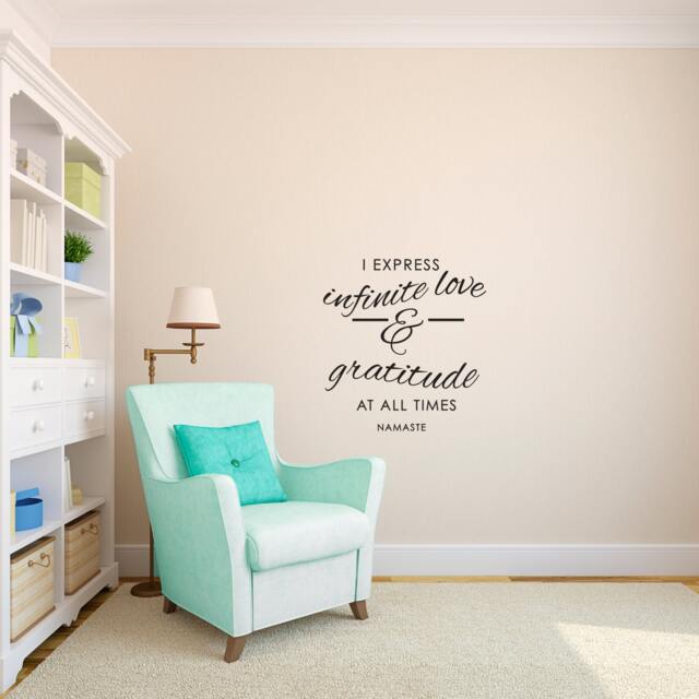Love & Gratitude Namaste Typography Quote - Wall Decal Custom Vinyl Art Stickers - image 1