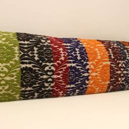 Vintage Turkish Kilim Pillow Cover, 12x48 Wool Lumbar Cushion - thumbnail 2