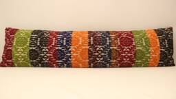Vintage Turkish Kilim Pillow Cover, 12x48 Wool Lumbar Cushion