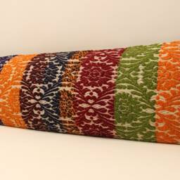 Vintage Turkish Kilim Pillow Cover, 12x48 Wool Lumbar Cushion - thumbnail 3