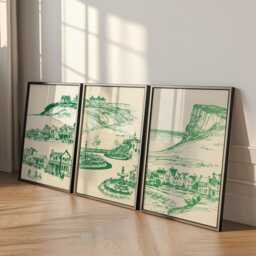 Set Of 3 Saltburn-By-The-Sea Posters, UK Coastal Wall Art, Seaside Print Set, Beach Decor, Modern Travel Artwork, British Style - thumbnail 3