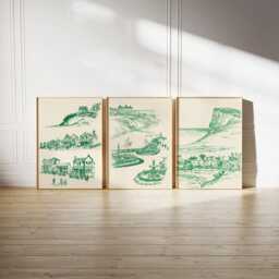 Set Of 3 Saltburn-By-The-Sea Posters, UK Coastal Wall Art, Seaside Print Set, Beach Decor, Modern Travel Artwork, British Style - thumbnail 2