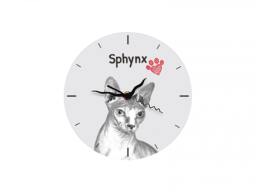 Sphynx Cat, Free Standing Mdf Floor Clock With An Image Of A Cat - thumbnail 1