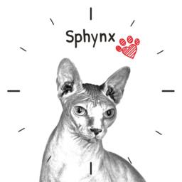Sphynx Cat, Free Standing Mdf Floor Clock With An Image Of A Cat - thumbnail 2