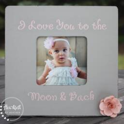 I Love You To The Moon & Back Picture Frame - Personalized Baby Girl Gift - thumbnail 2