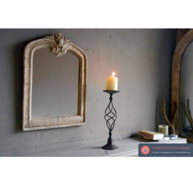 Small Baroque Pretty Stone Vintage Mirror - image 1