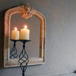 Small Baroque Pretty Stone Vintage Mirror - thumbnail 3
