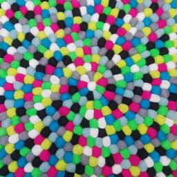 Handmade Felt Ball Rug Colorful Pom Nursery Decor - thumbnail 4
