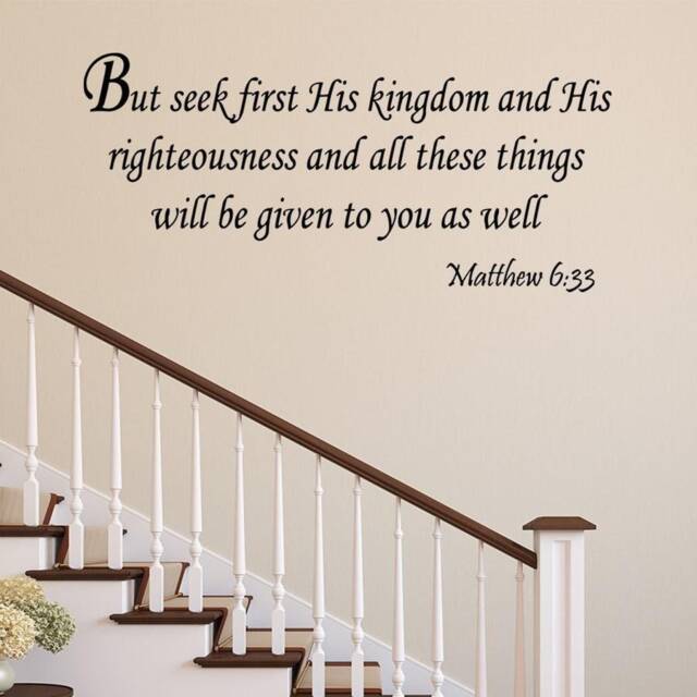 Vwaq But Seek First His Kingdom Matthew 633 Bible Wall Decal Christian Home Decor Sticker - image 1