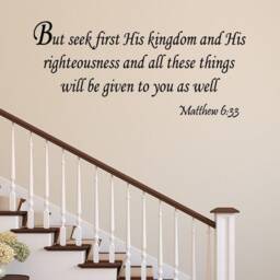 Vwaq But Seek First His Kingdom Matthew 633 Bible Wall Decal Christian Home Decor Sticker - thumbnail 1