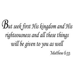 Vwaq But Seek First His Kingdom Matthew 633 Bible Wall Decal Christian Home Decor Sticker - thumbnail 2