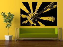 Wall Decal Vinyl Sticker Decals Peal & Stick Cheap Free Shipping Music Art Poster Vintage Groove Hipster Disco Guitar Rock Notes L445 - thumbnail 1