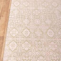 8x10 Soft Pink Floral Design Rug Handmade Pile Wool Silk #6696 - 242x300 cms - thumbnail 3