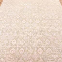 8x10 Soft Pink Floral Design Rug Handmade Pile Wool Silk #6696 - 242x300 cms - thumbnail 2