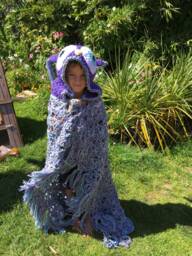 Handmade Hooded Crochet Owl Blanket - Chunky Knit Throw, Baby/Child/Adult Sizes - thumbnail 1