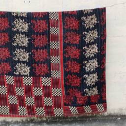 Vintage Kantha Quilt Reversible Indian Cotton Bedspread - 55x85 - thumbnail 2
