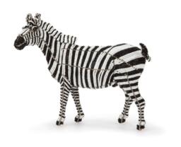 Zebra From The Wild At Art Limited Edition Collection. Handcrafted Bead-And-Wire African Animal Figurine - thumbnail 1