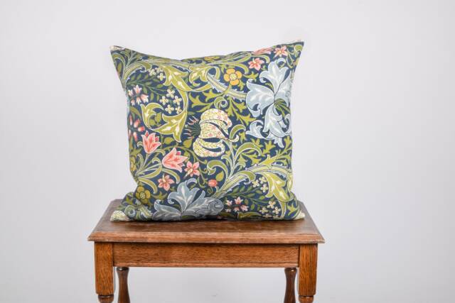 Golden Lily William Morris Linen Cushion Cover, Botanical Pillow - image 1