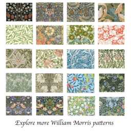 Golden Lily William Morris Linen Cushion Cover, Botanical Pillow - thumbnail 4