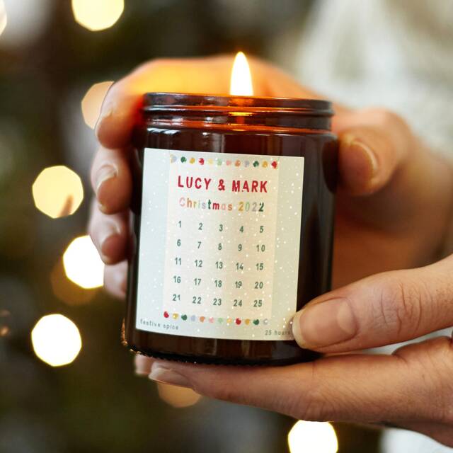 Personalised Advent Calendar Candle Christmas Scented Soy Wax Candle - image 1