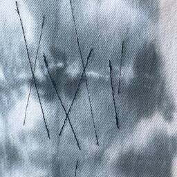 White Denim, Blue & Grey Hand Dyed With Stitch Detail, Style 1 - thumbnail 3