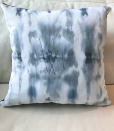 White Denim, Blue & Grey Hand Dyed With Stitch Detail, Style 1 - thumbnail 1