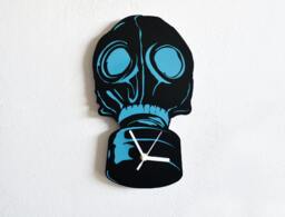 German Gas Mask Silhouette - Wall Clock - thumbnail 1
