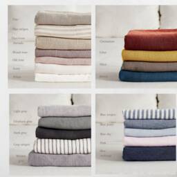 Linen Fitted Sheet in Winter Gray Color. Stone Washed, Softened Linen. King/Queen, Custom Sizes - thumbnail 2