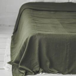 Natural Linen Flat Sheet, Queen, King, Twin, Custom Size Bed Organic Top Softened Linen Bedding - thumbnail 3