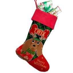 Personalised Dog Christmas Stocking Brown Cavalier King Charles Spaniel Xmas Treat Sack New Puppy Bag Festive Hanging Toys Boot Esd11 - thumbnail 3