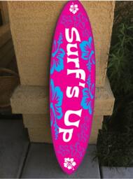 Custom Surfboard Wall Decor Hawaiian Beach Art, Personalized Name - thumbnail 1