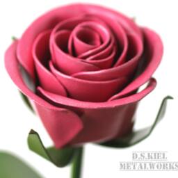 steel Sweetheart Rose Pink Metal Flower, Birthday Gift - thumbnail 2