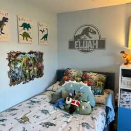 Personalised Dinosaur Wall Sticker - Jurassic Park Inspired Boys Bedroom Decal Custom Name Decor - thumbnail 3