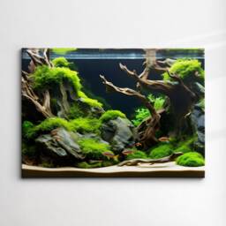 Fish Tank Water Aquascape Feature Aquatic Lover Wall Art Framed Canvas Poster Print, Home Office Bedroom Games Room Decor Gift Idea - thumbnail 3
