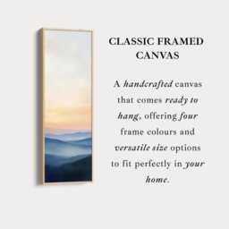 Long Sunset Landscape Vertical Canvas Wall Art in Blue & Orange - Tall Tranquil D??cor For Bedroom Or Living Room - thumbnail 3