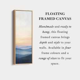 Long Sunset Landscape Vertical Canvas Wall Art in Blue & Orange - Tall Tranquil D??cor For Bedroom Or Living Room - thumbnail 2