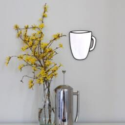 Coffee Mug Mirror Wall Tea Cup Tasse De Caf?? Taza Miroir Tazza Espejo Di Caff?? Specchio House Shop Decor - thumbnail 2