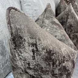 Curico Mole Cushion Cover Bronze Taupe Textured Pillow Sham, Self-Piped Luxury Cover, Ashley Wilde Designer Fabric Handmade in UK - thumbnail 2