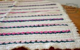 Cover For Baby, Plaid, Baby Afghan Handmade Crochet, Merino Wool, Crochet Flowers - thumbnail 1