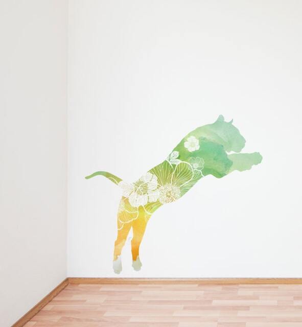 Watercolor Flowery Tiger Wall Sticker Decal - Kids Stickers, Animals Childrens Decals, Art, Room