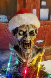 Bloody Zombie Horror Resin Christmas Tree Topper - thumbnail 1