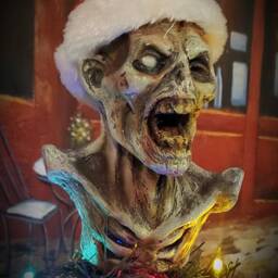 Bloody Zombie Horror Resin Christmas Tree Topper - thumbnail 2
